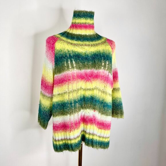 UnionBay - Pink + green cable knit sweater - Picture 5 of 8